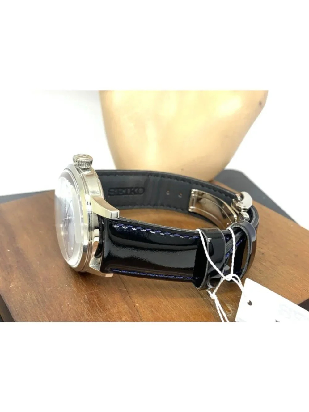 Seiko Men's Watch SRPB43 Presage Automatic Blue Dial Black Leather Band 40mm